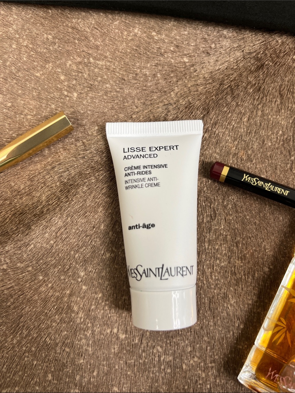 YSL Embroidered Makeup Bag Set, #8 Lip Liner Opium Anti Wrinkle Cream Travel Bag - Picture 3 of 9